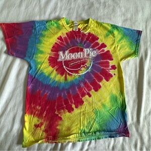 Moon Pie Tie Dye Rainbow Dyenomite Cotton T-Shirt Adult Size L Retro Psychedelic